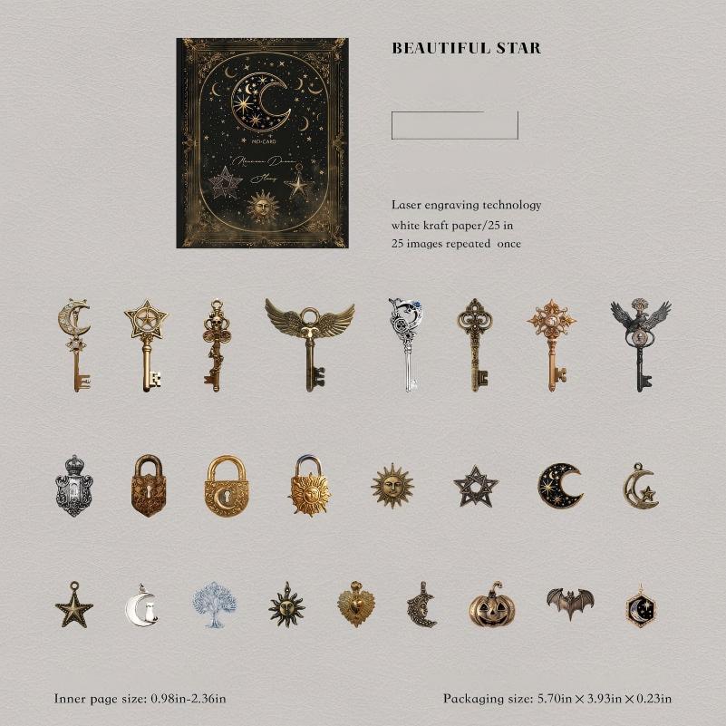 0927 Mysterious Code Book Solid Sticker -25Pcs each pack