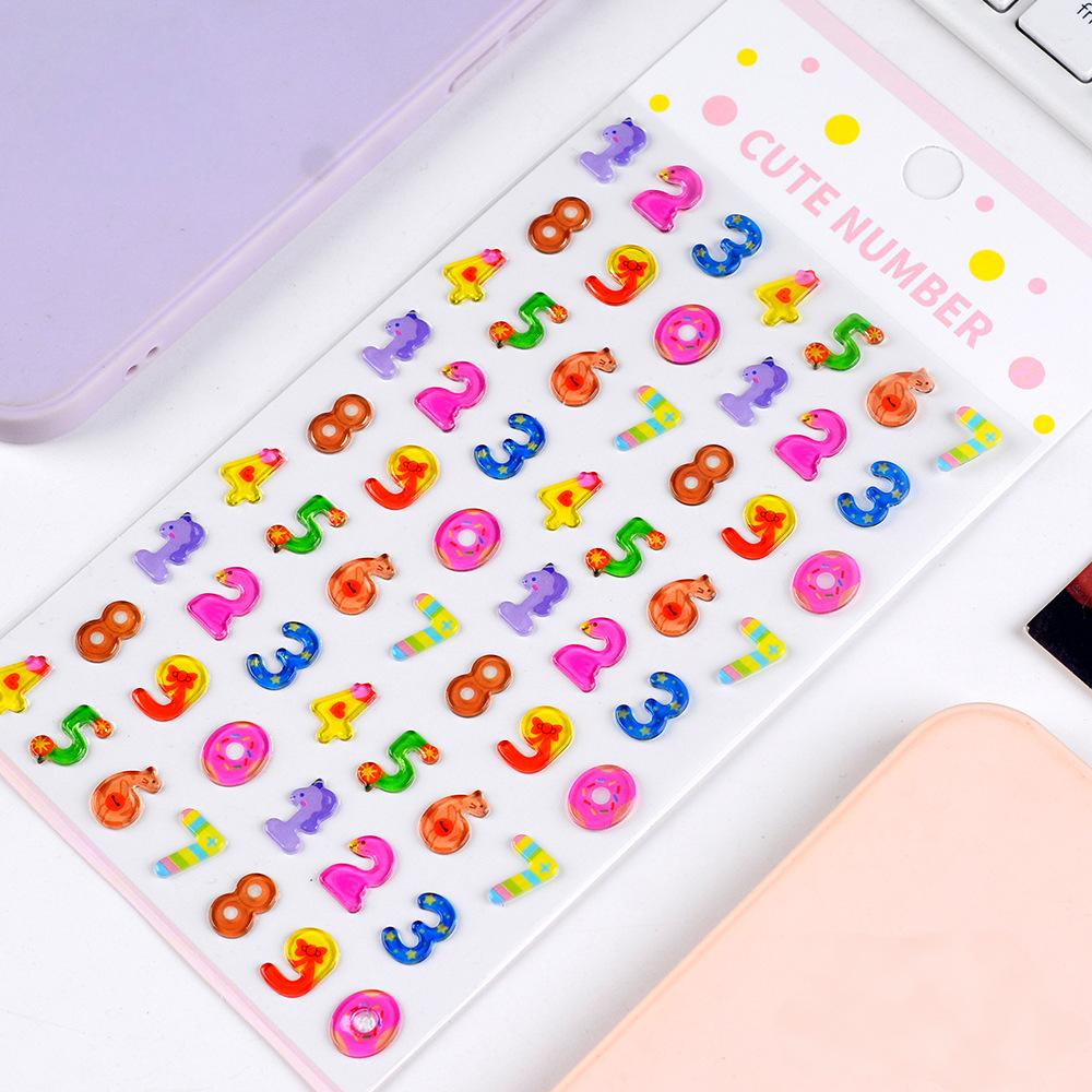 260103 3D Colored Candy Numbers & Letters sticker -1Pcs each pack