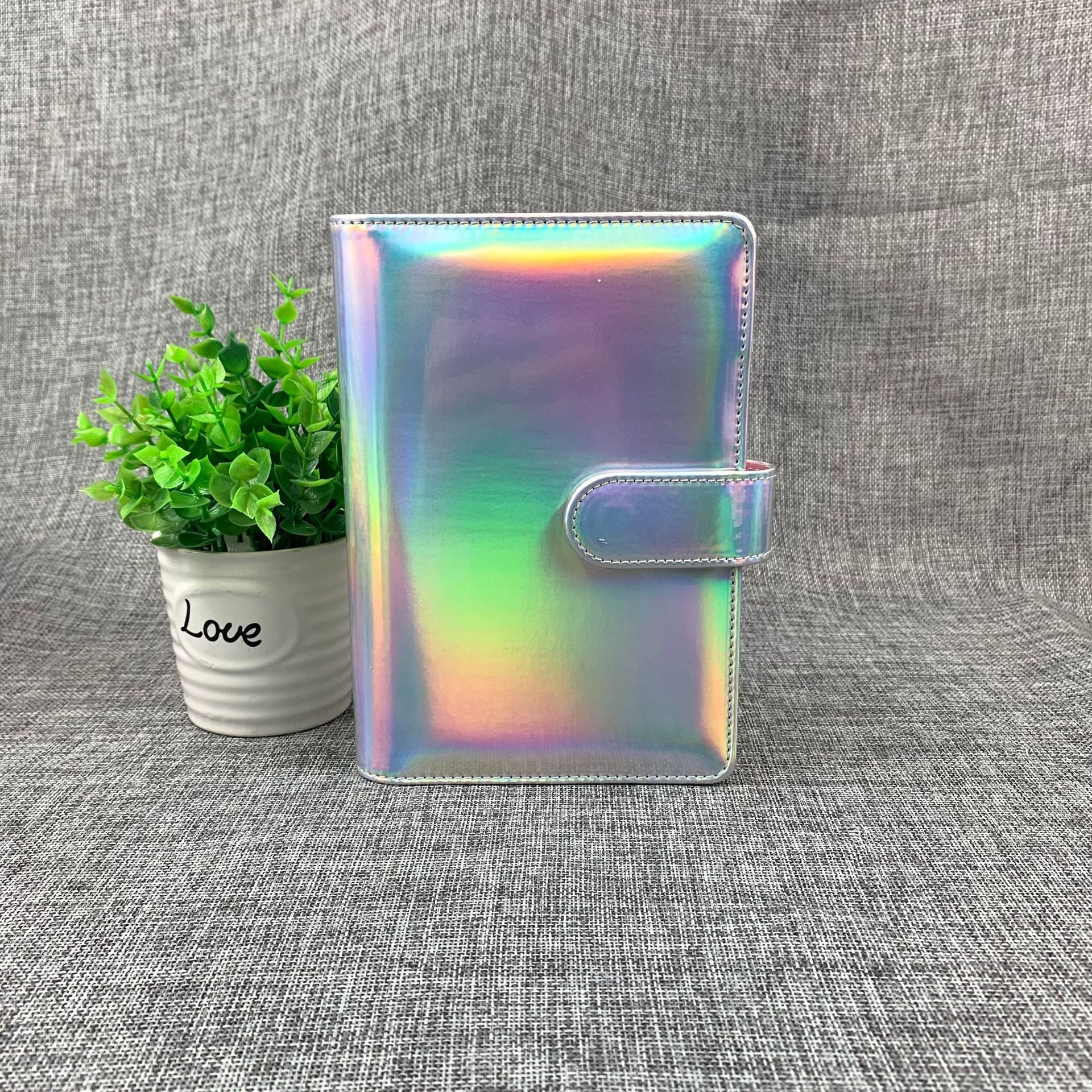 A6 6-Ring Loose-Leaf Binder Cover, Laser Organizer Shell Only (No Inner Pages) for DIY Journal