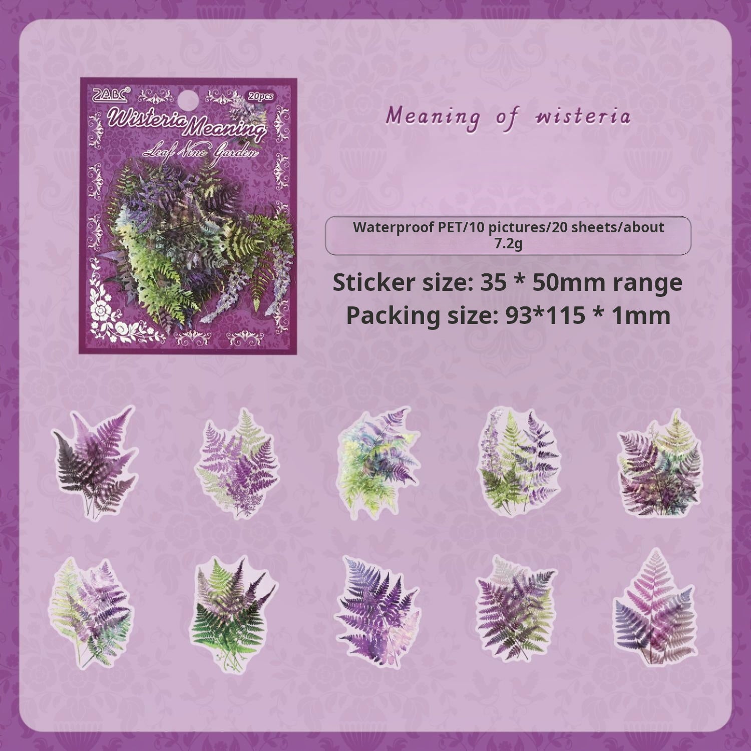0703 Potted plants PET sticker -20Pcs each pack