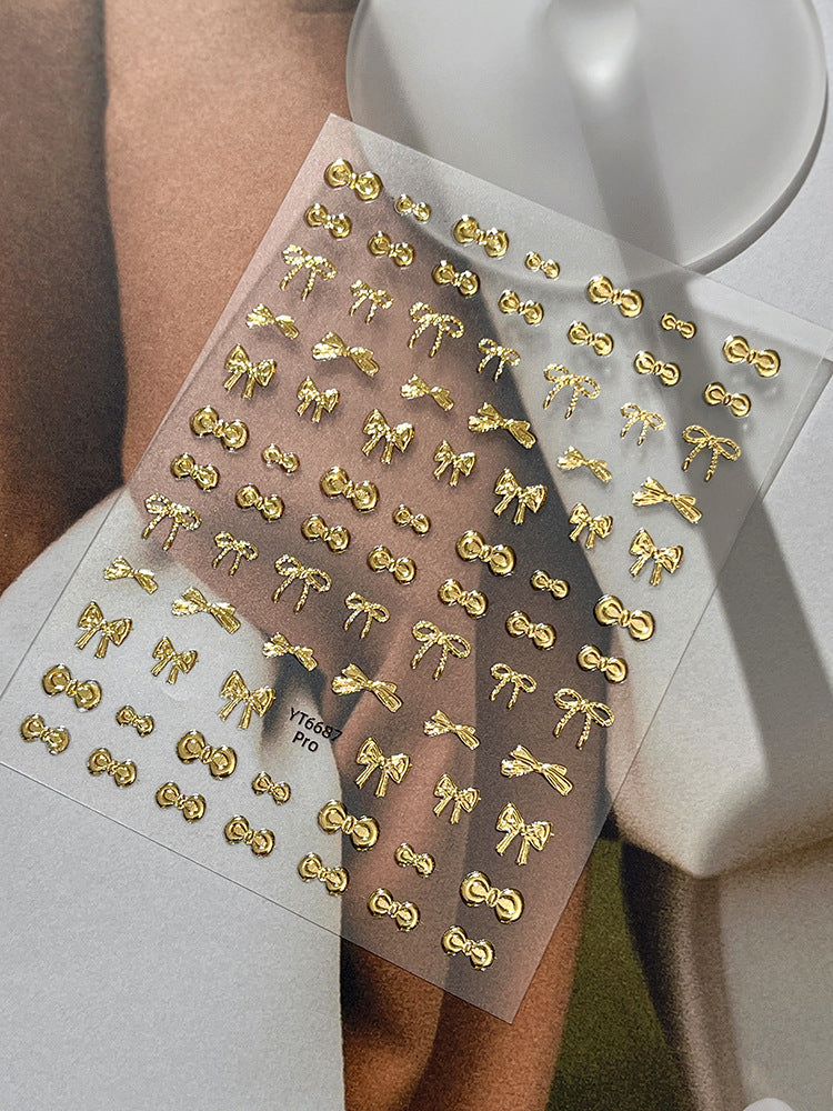 1015 M240- Bow Embossed Mini sticker 1 Pcs