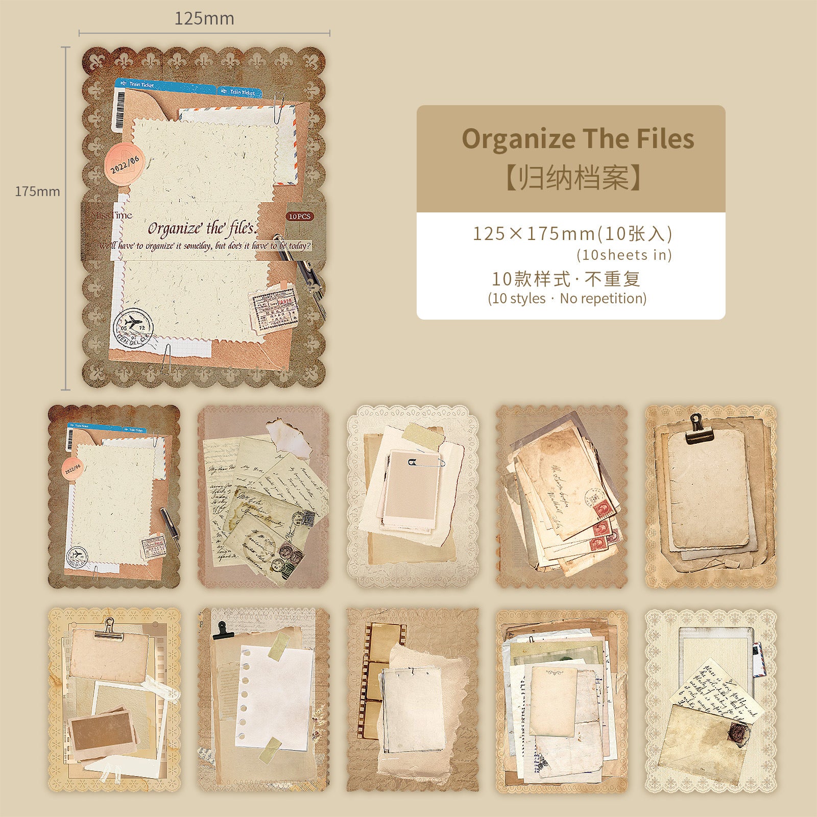 Time Whispers die cut Paper -10Pcs each pack