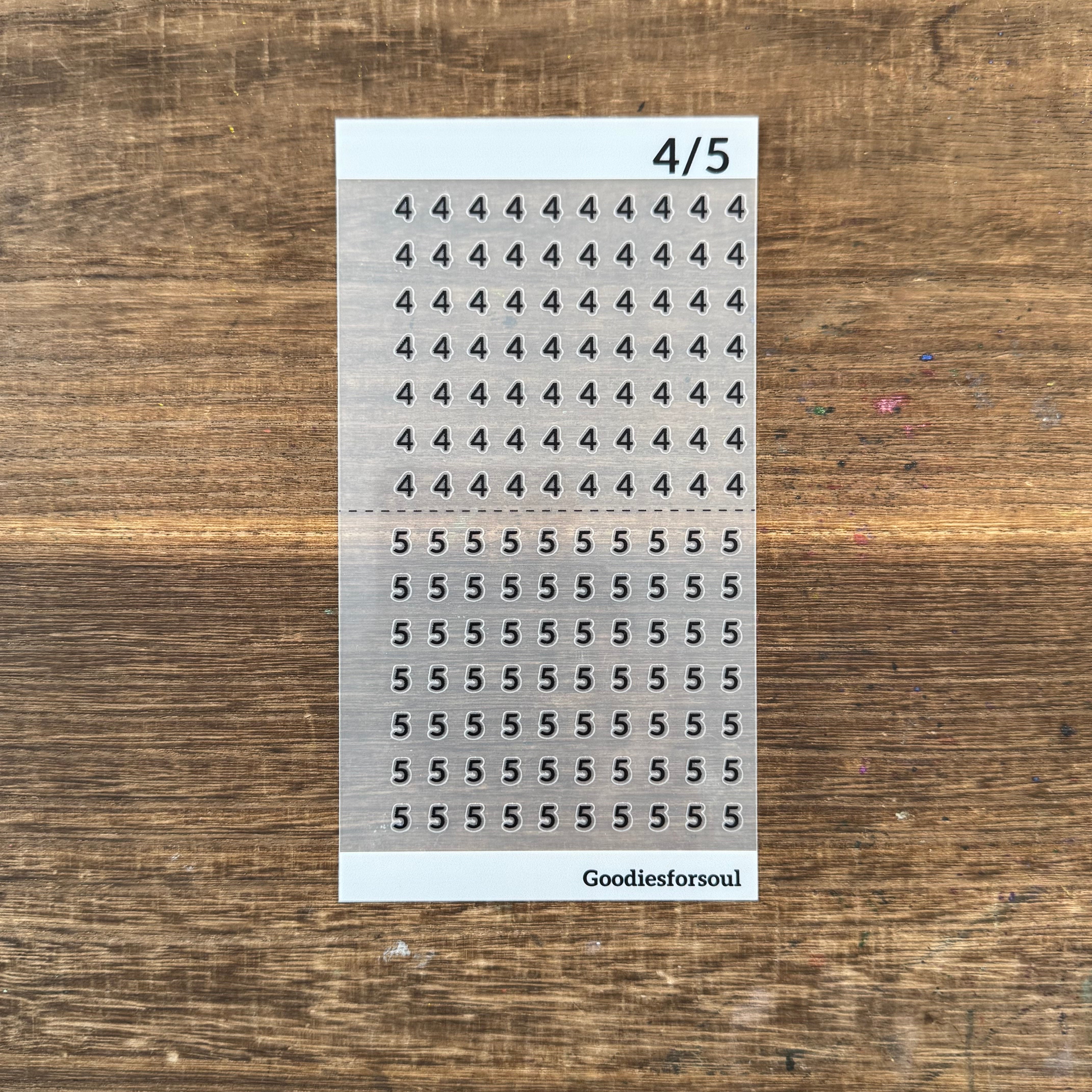 Number PET sticker *can be stored in A6 binder