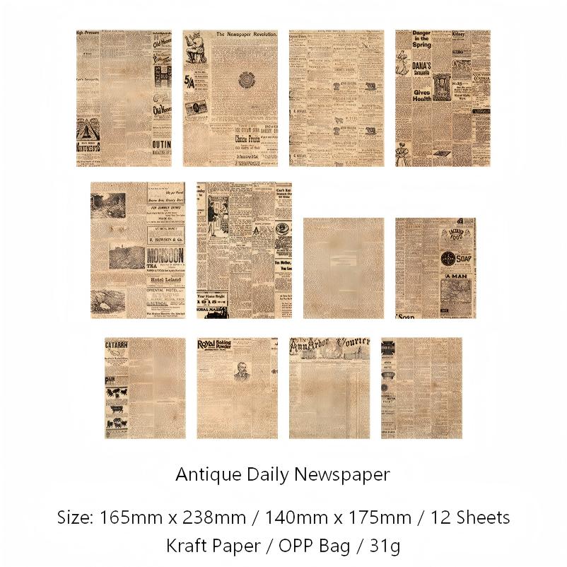 Old Dream Hours Paper -12Pcs each pack