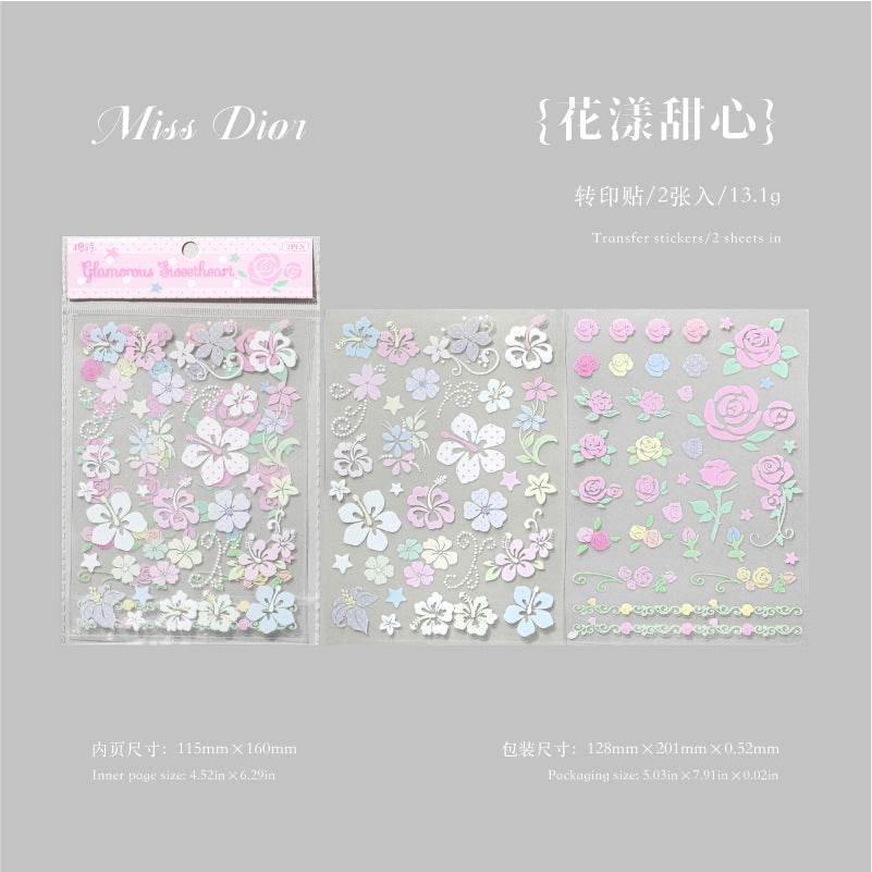 Crystal transfer, rub on sticker -2Pcs each pack