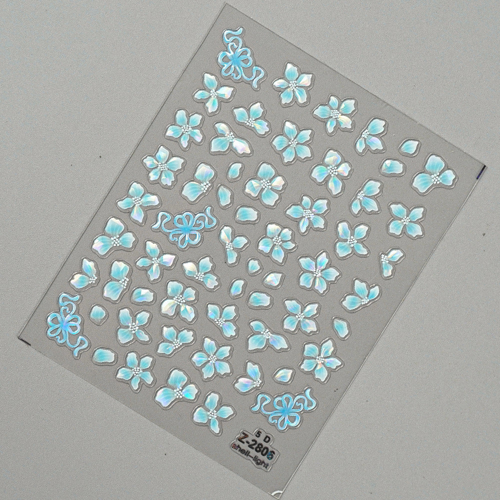 260305 M290- Flowers Embossed Mini sticker 1 Pcs