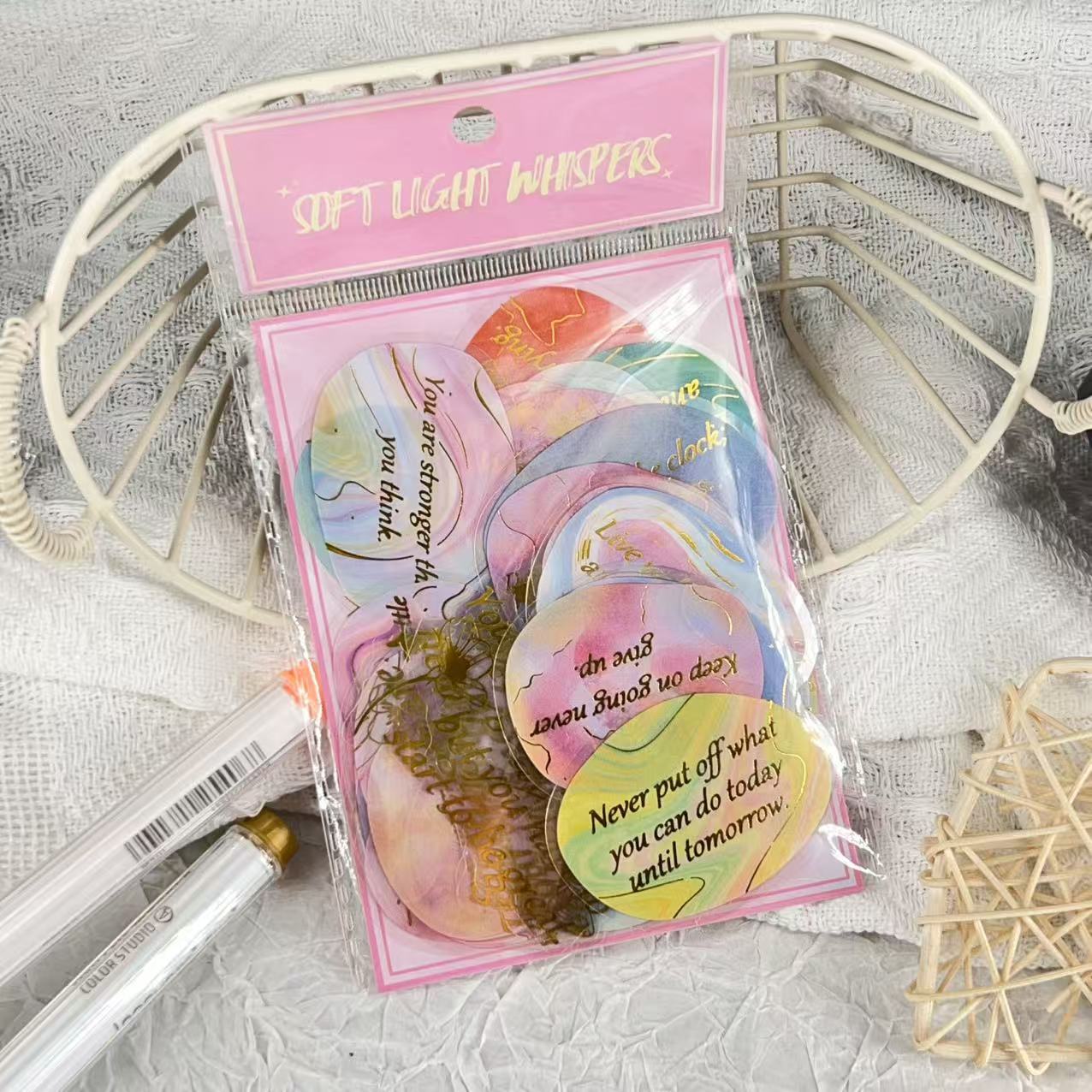 260130 Soft whispers PET Sticker -50Pcs each pack