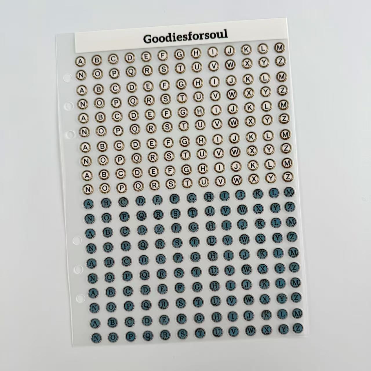 3D Typewriter Letters PET Sticker 1 Pcs