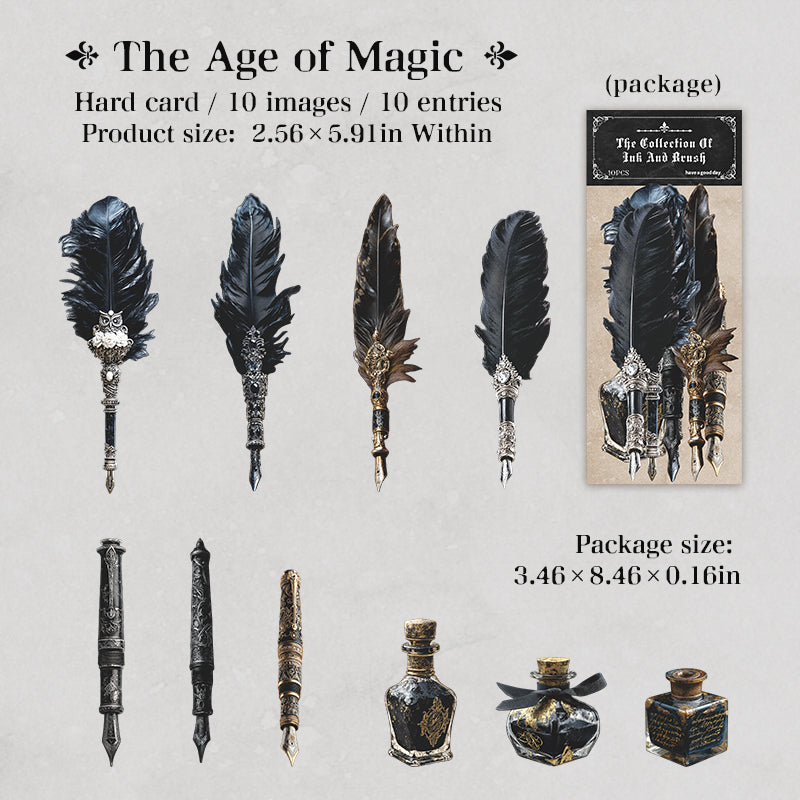 1224 Feather pen cardstock sticker -10Pcs each pack