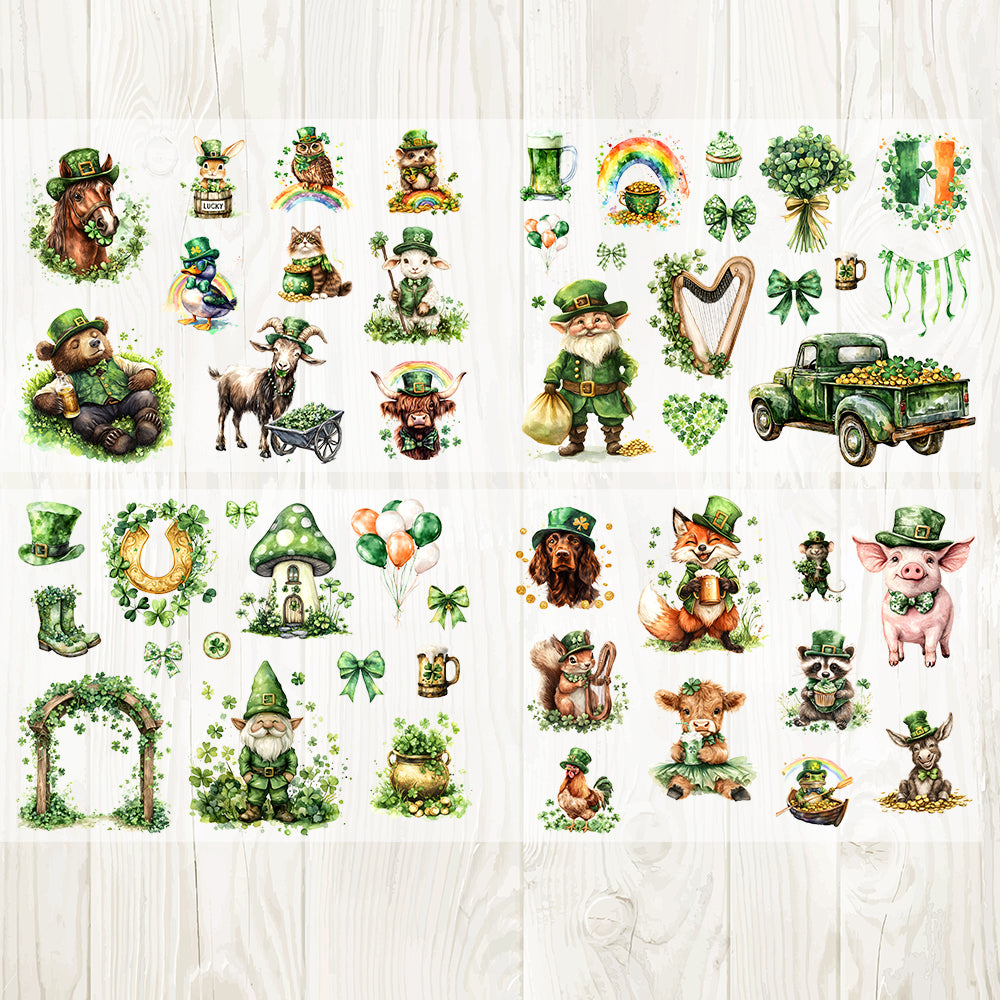 A4 St. Pat's Day matte PET pre-cut large sticker 1 pack 4 sheets