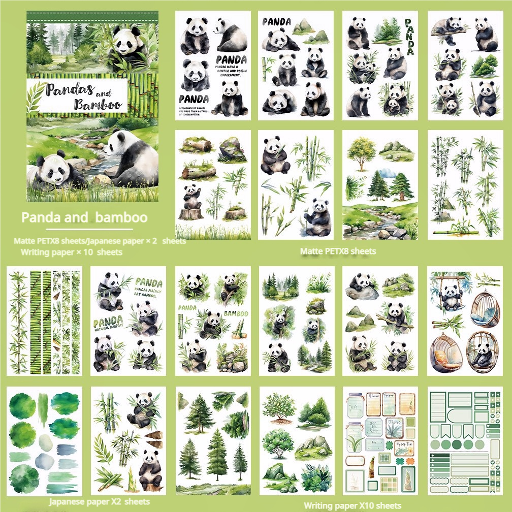 S-567- Panda and bamboo Sticker Book -20Pcs each pack
