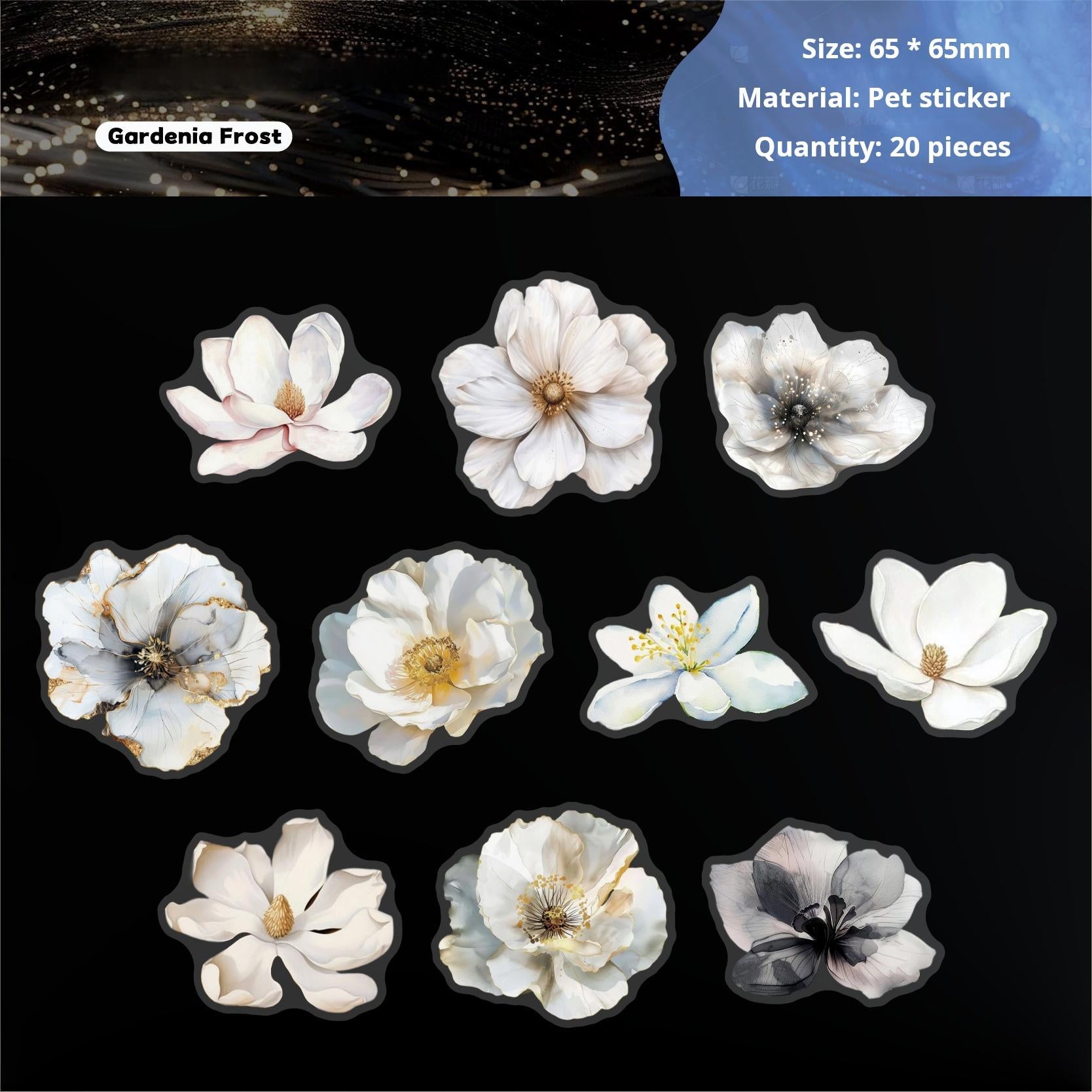 0813 Ink bloom PET Sticker -20Pcs each pack