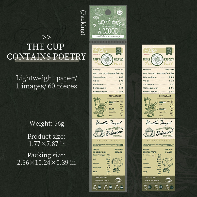 1229 Coffee-themed sticky notes paper -50Pcs each pack