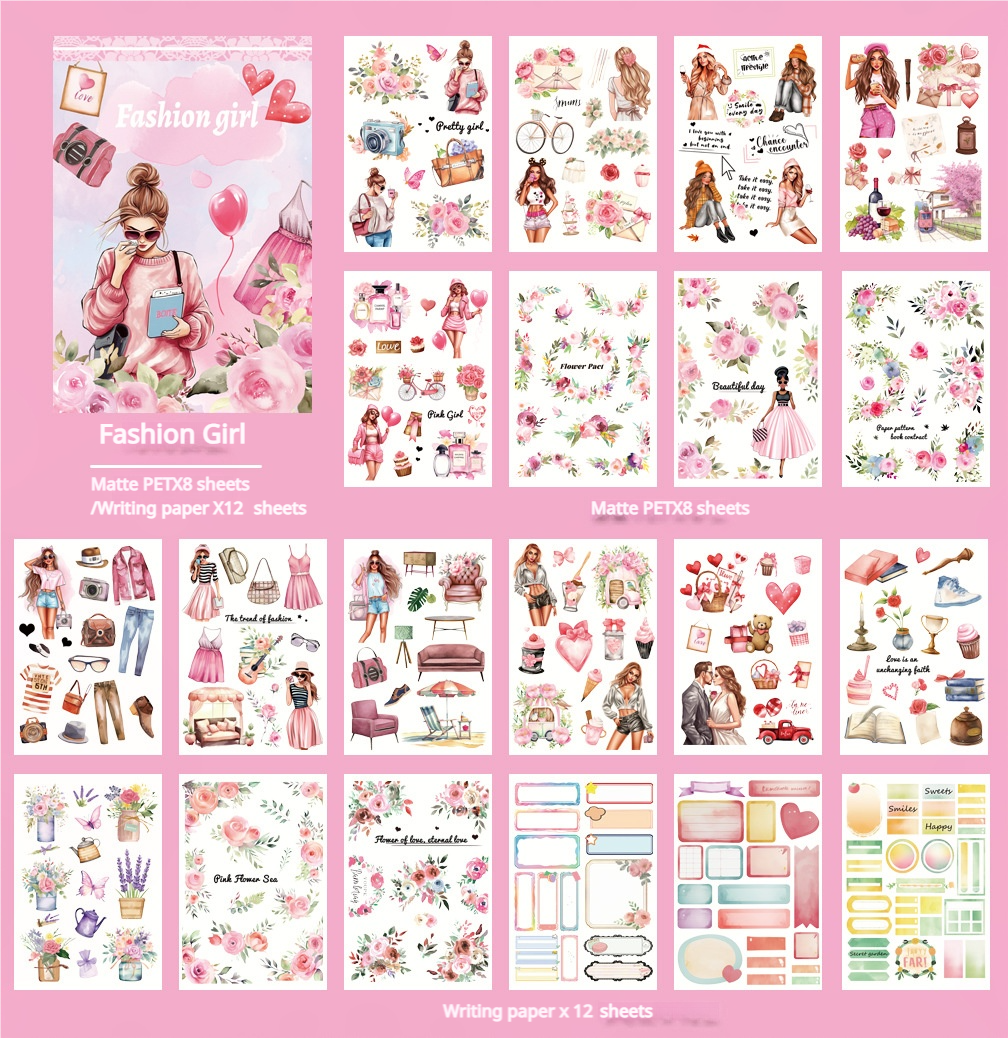 S-539- Fashion Girl Sticker Book -20Pcs each pack