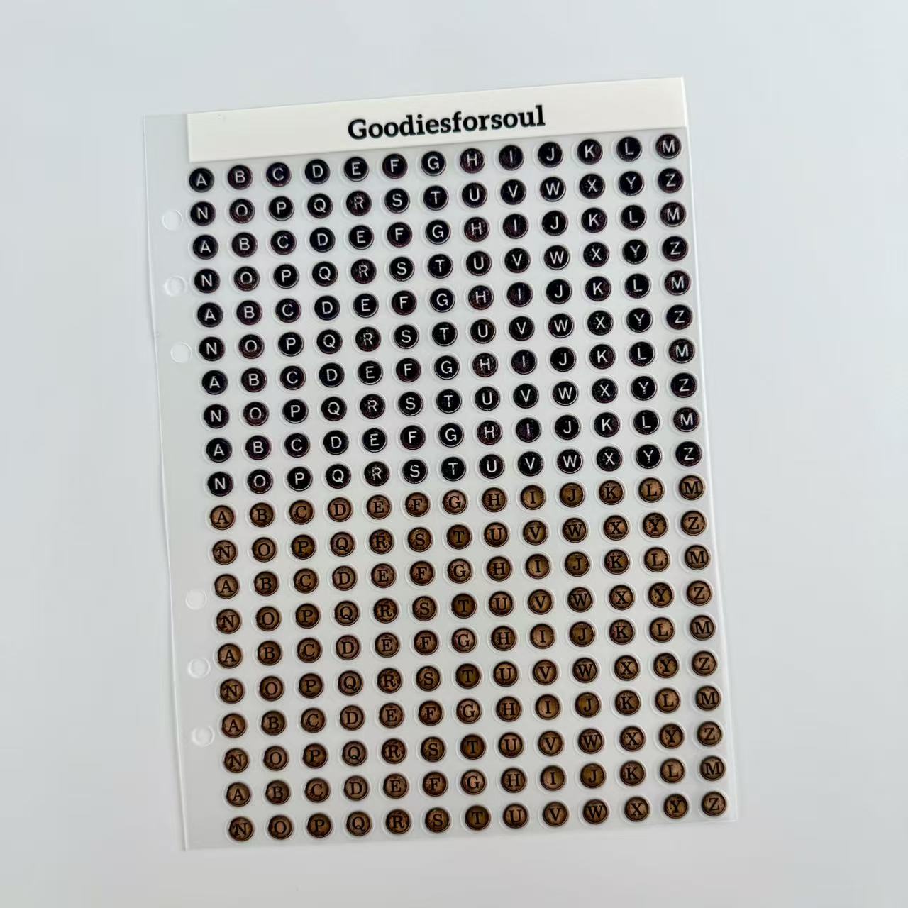3D Typewriter Letters PET Sticker 1 Pcs