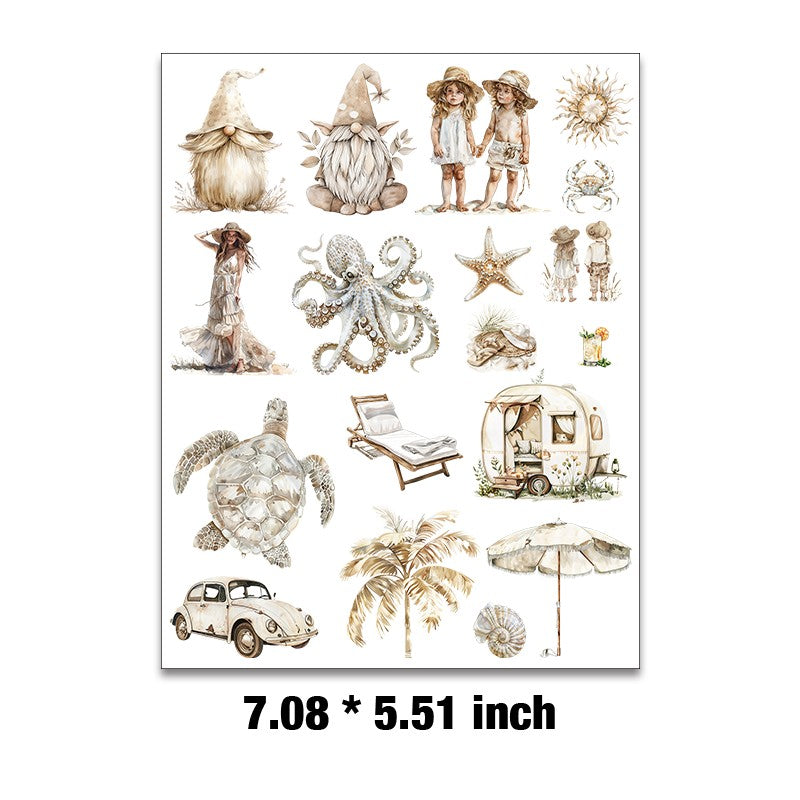 E-180- Bohemia Style Embossed sticker 1 Pcs