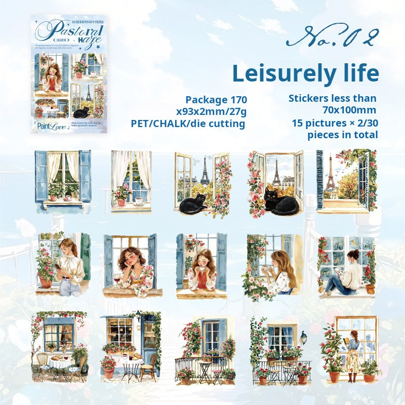 0522 Garden View PET Sticker -30Pcs each pack