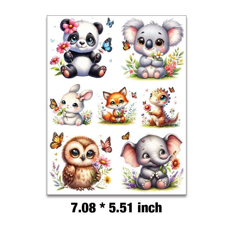 E-86- Cute animal collection Embossed sticker 1 Pcs