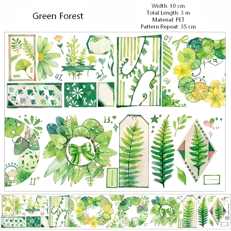 Green Forest PET tape 10cm*3M