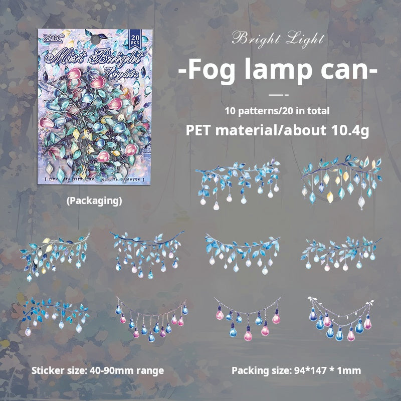 0523 The world of lights PET Sticker -20Pcs each pack
