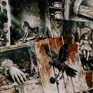 Vintage Gothic Haunted Dollhouse papers layered