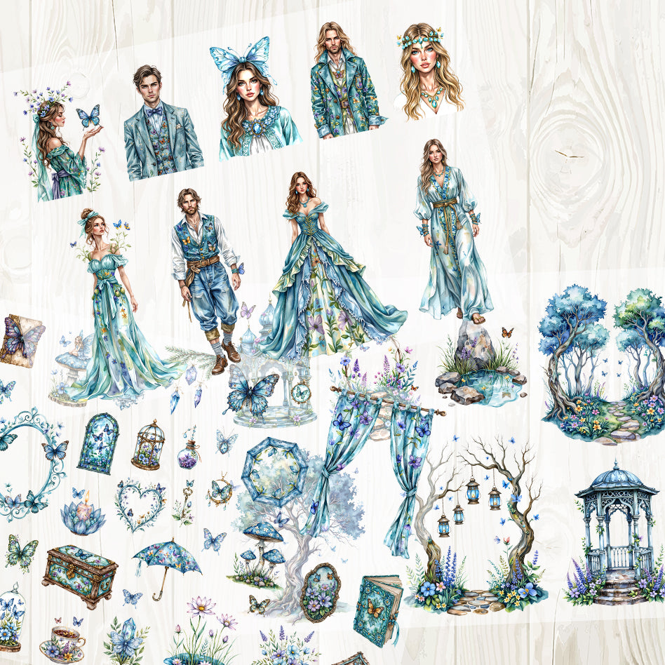 A4 Butterfly World matte PET pre-cut large sticker 1 pack 3 sheets