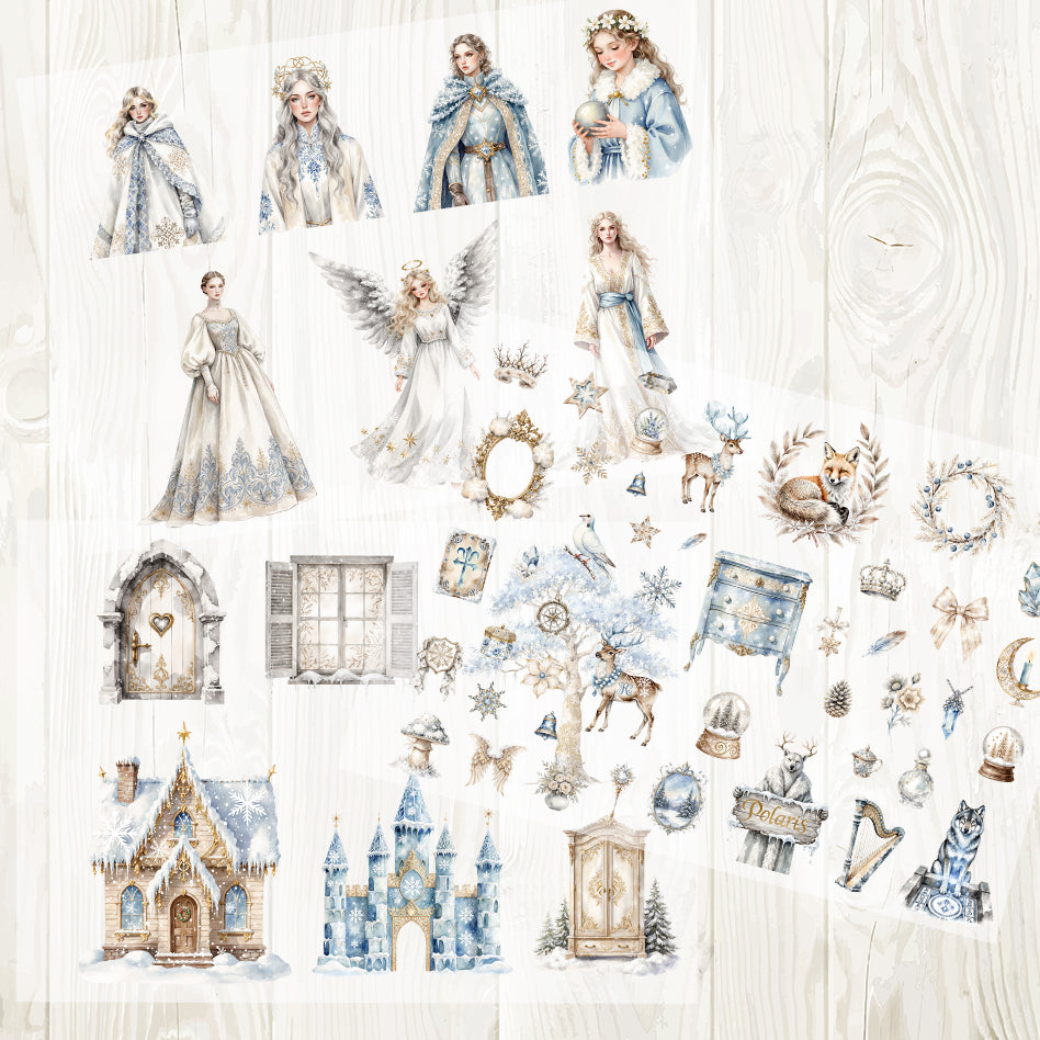 A4 Beautiful Ice World matte PET pre-cut large sticker 1 pack 3 sheets