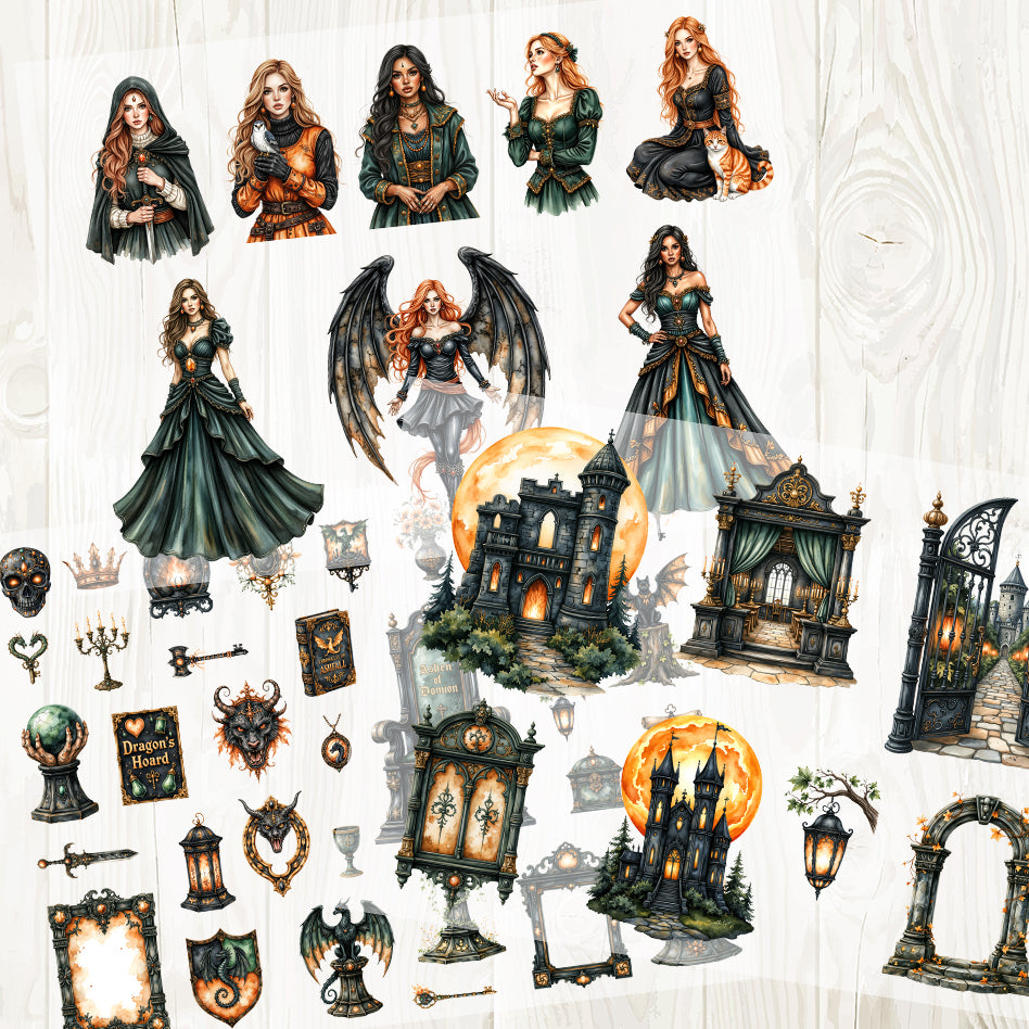 A4 Dragon queen matte PET pre-cut large sticker 1 pack 3 sheets