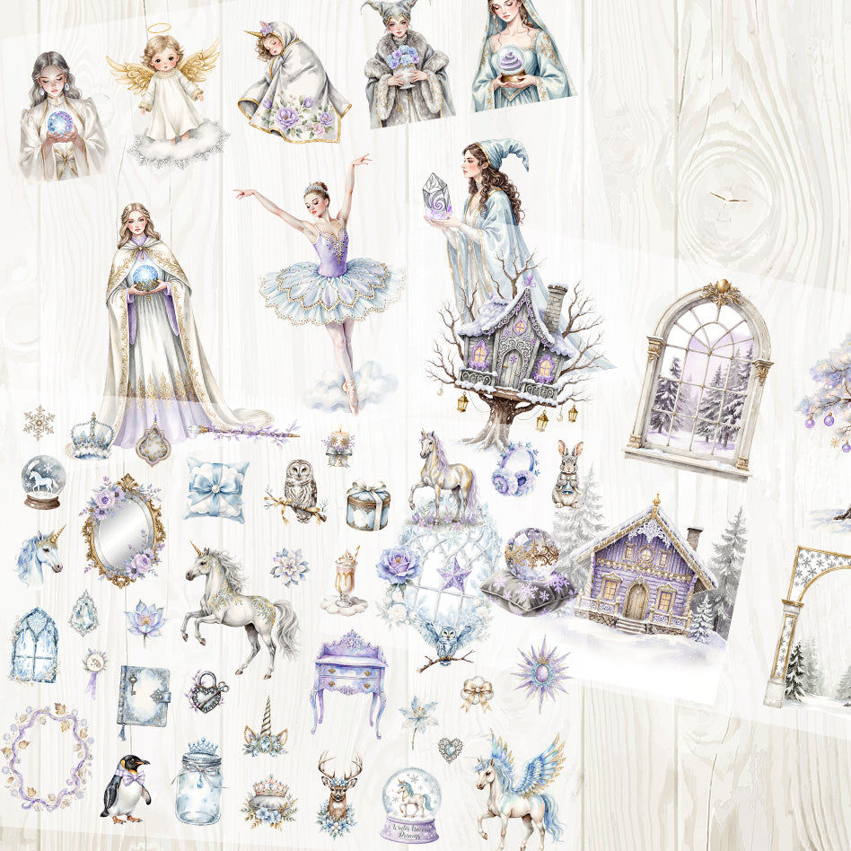 A4 Purple Fantasy matte PET pre-cut large sticker 1 pack 3 sheets