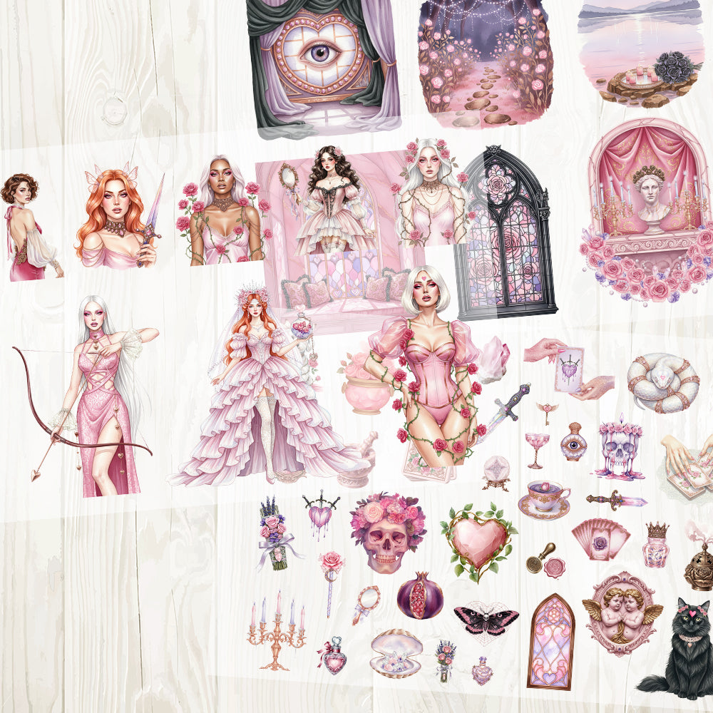 A4 The love Witch matte PET pre-cut large sticker 1 pack 3 sheets