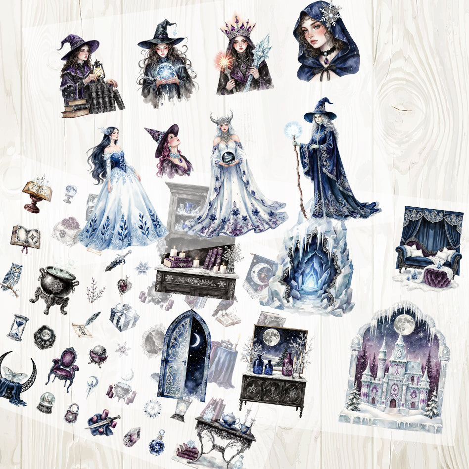A4 Ice witch matte PET pre-cut large sticker 1 pack 3 sheets
