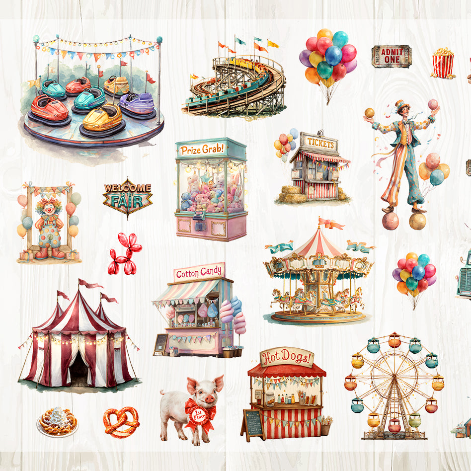 A4 Amusement park matte PET pre-cut large sticker 1 pack 1 sheets