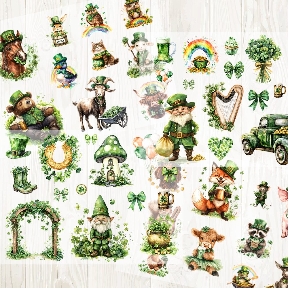 A4 St. Pat's Day matte PET pre-cut large sticker 1 pack 4 sheets