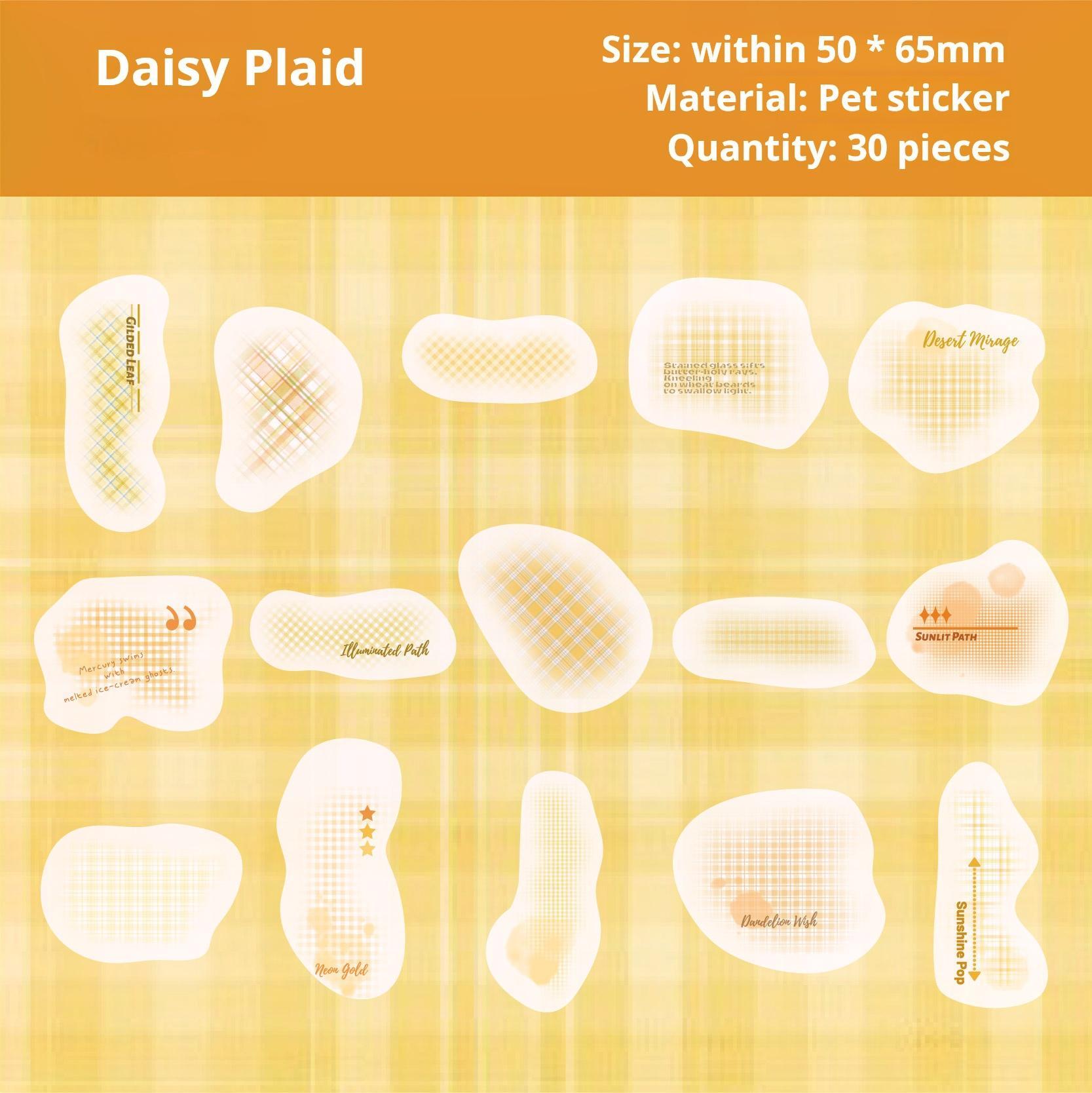 0723 Lattice PET sticker -30Pcs each pack