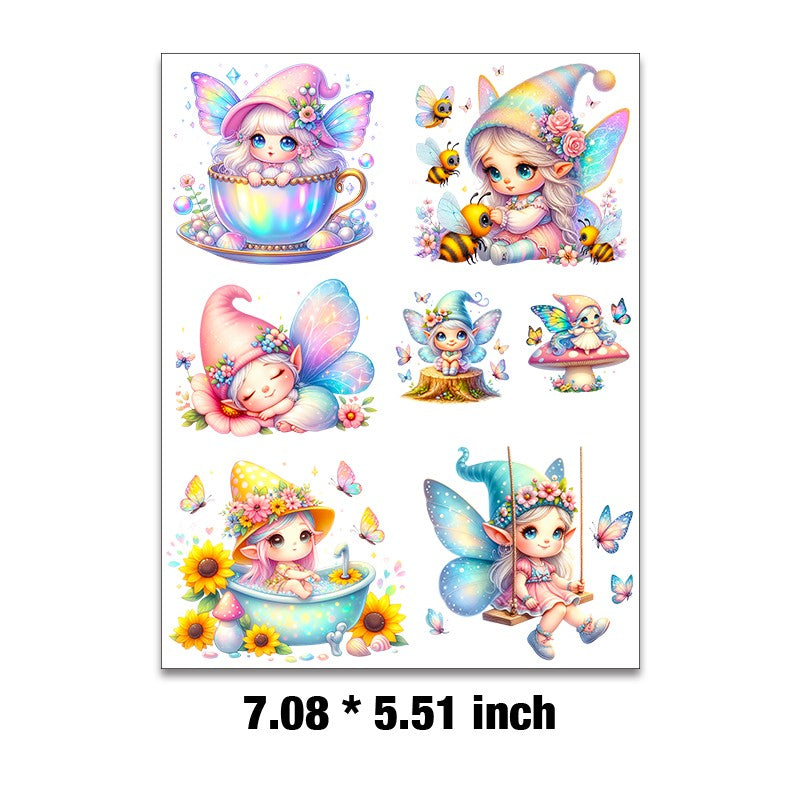 E-157- Butterfly elf Embossed sticker 1 Pcs