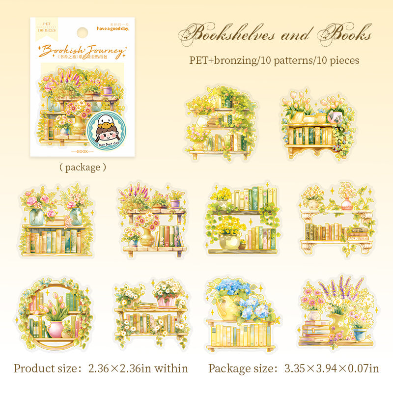 0723 Book PET sticker -10Pcs each pack