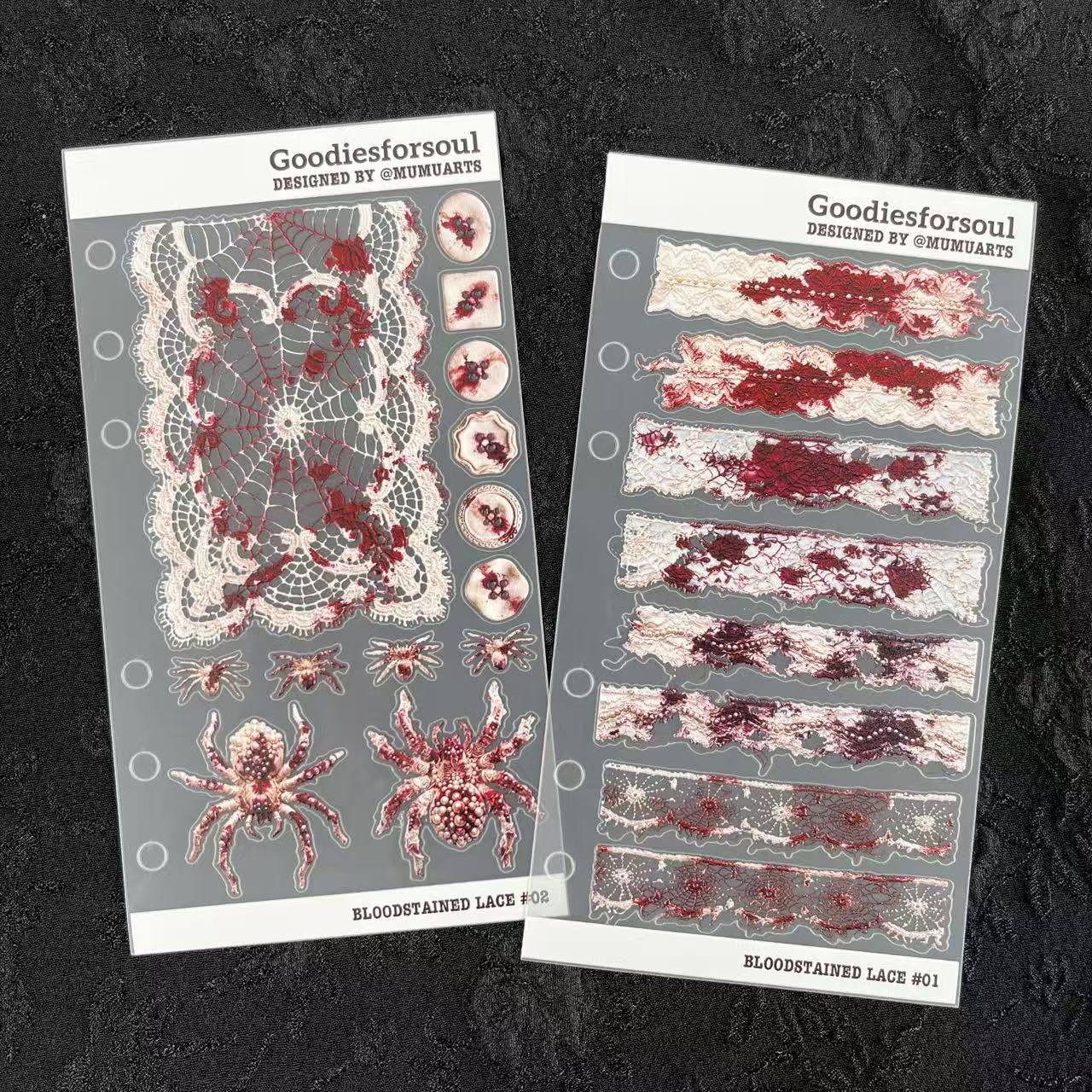 3D Bloodstained Lace PET Sticker