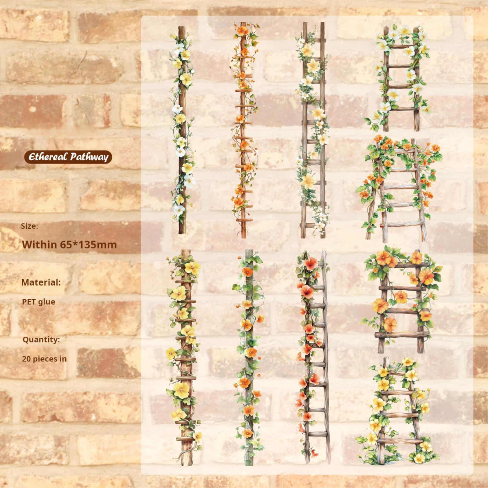0611 Flower ladder PET sticker -20Pcs each pack