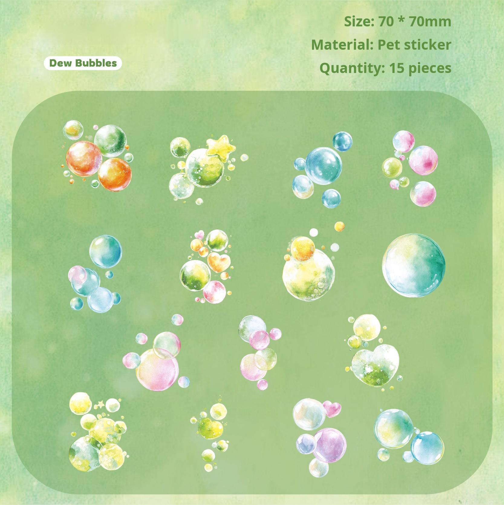 0813 Colorful bubbles PET Sticker -15Pcs each pack