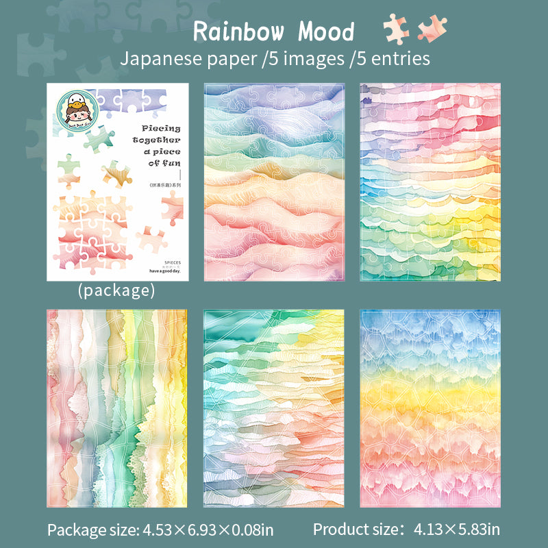 0529 Watercolor Washi Sticker -5Pcs each pack