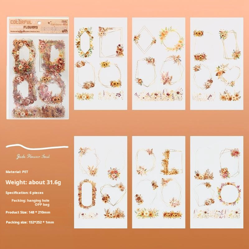 0925 Wreath PET Sticker -6Pcs each pack