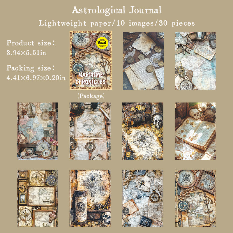 0806 Voyage Log Paper -30Pcs each pack