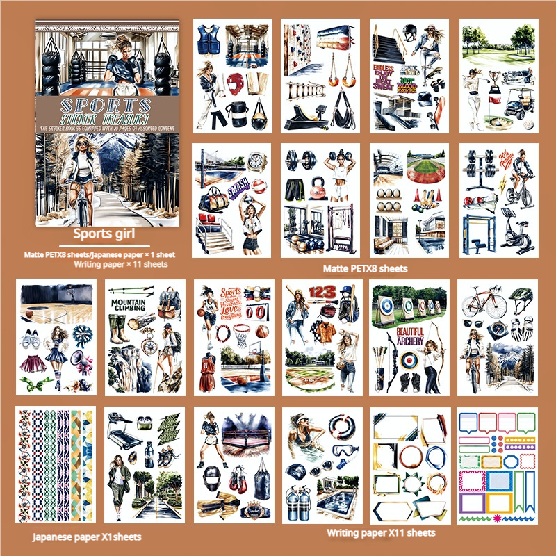 S-561- Sports girl Sticker Book -20Pcs each pack
