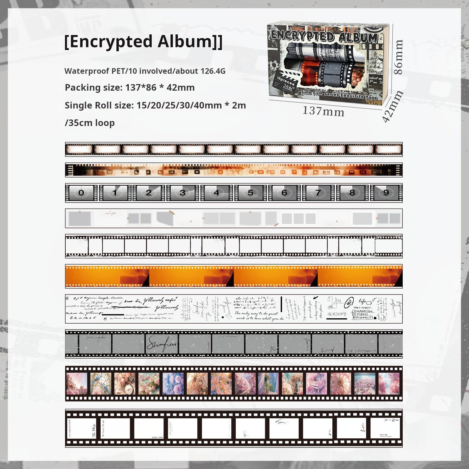 1111 Vintage PET Tape Set 10 rolls