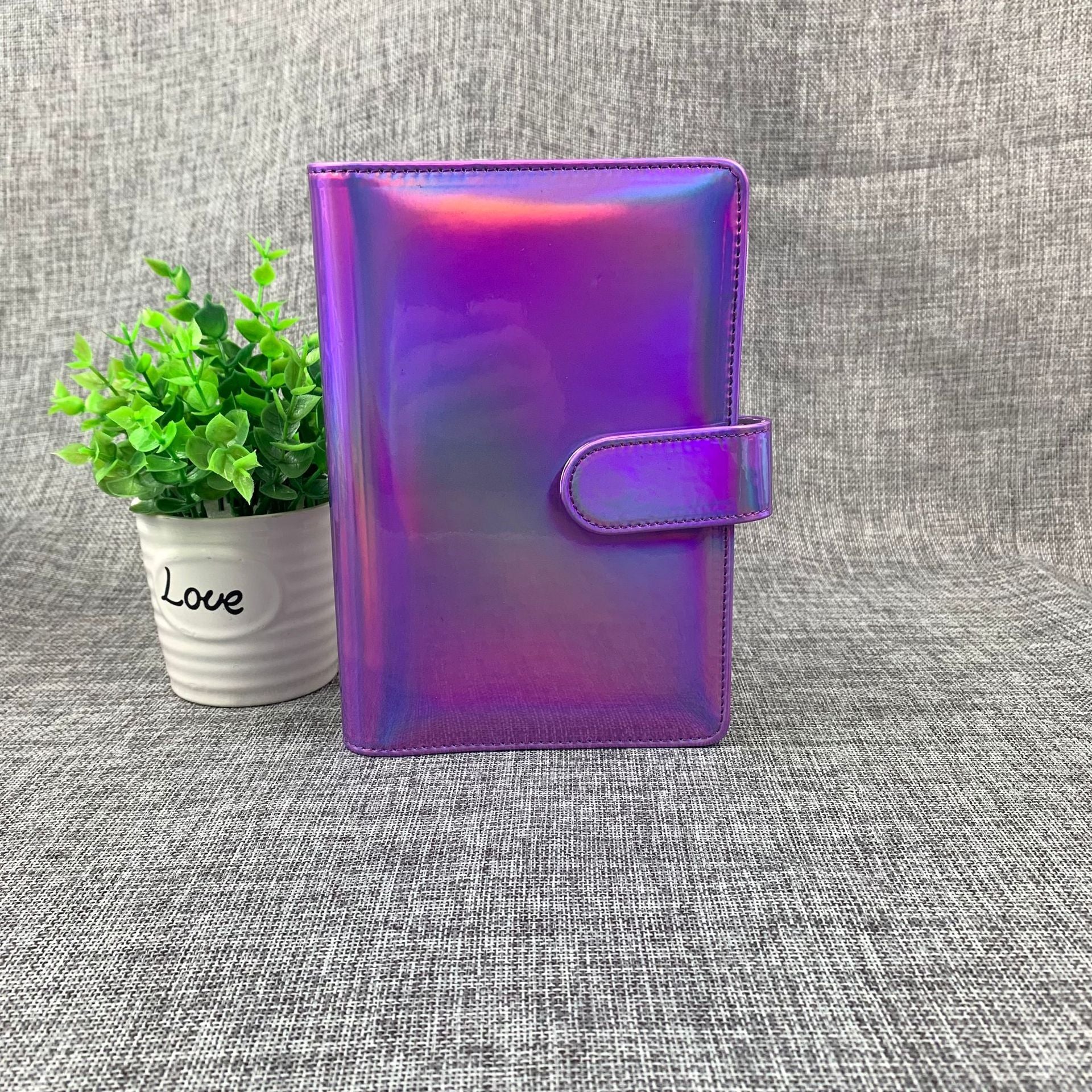 A6 6-Ring Loose-Leaf Binder Cover, Laser Organizer Shell Only (No Inner Pages) for DIY Journal