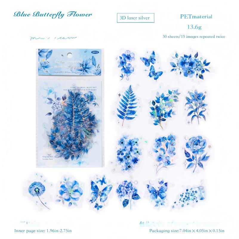 0929 Blues Dream PET Sticker -30Pcs each pack
