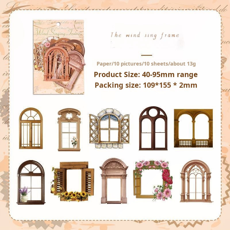 0524 The window diecut cardstock paper -10Pcs each pack