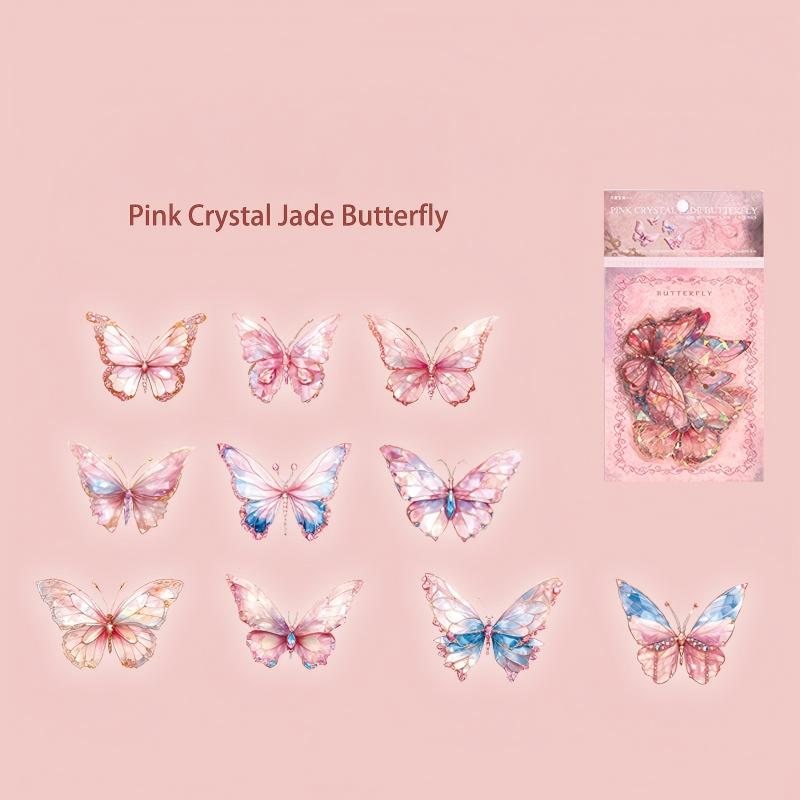 1011 Laser Gold Butterfly PET sticker -20Pcs each pack