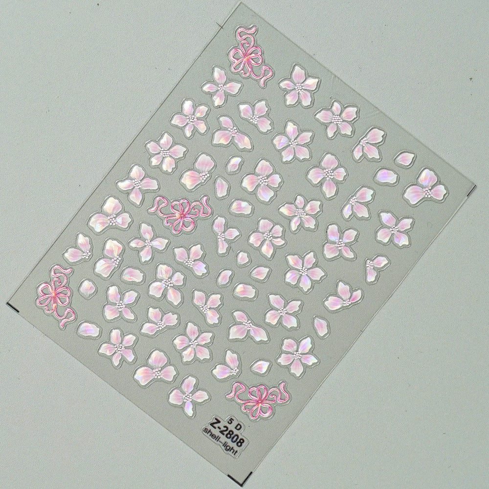 260305 M290- Flowers Embossed Mini sticker 1 Pcs