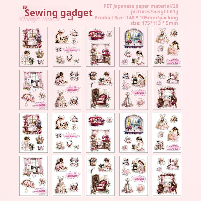 0620 Girl PET & Washi sticker book -20Pcs each pack